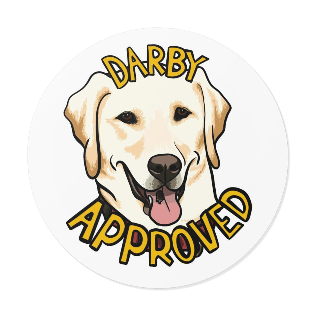 Darby Approved Round Vinyl Stickers