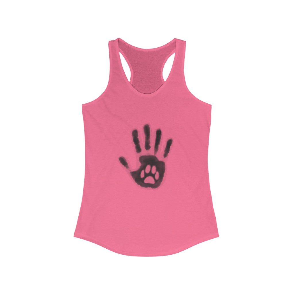 Paw Hand Print Women's Ideal Racerback Tank