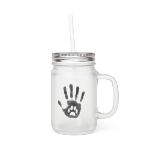 Paw Hand Print Mason Jar