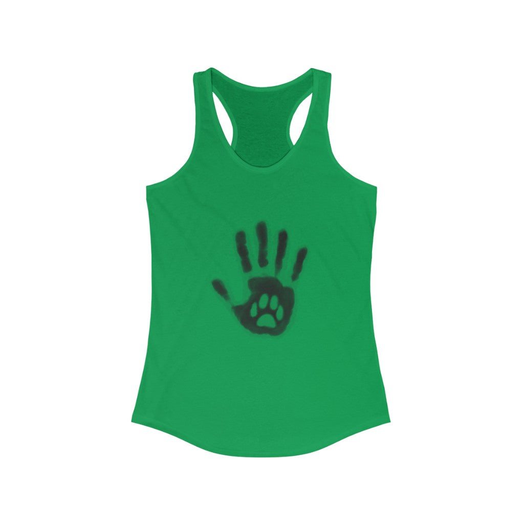 Paw Hand Print Women's Ideal Racerback Tank