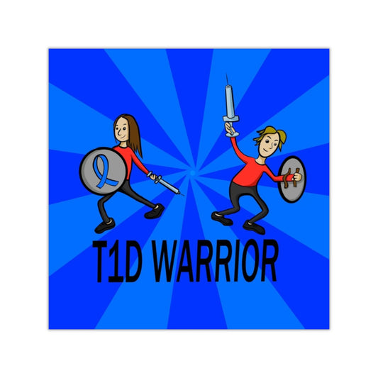 T1D Warrior Square Vinyl Stickers